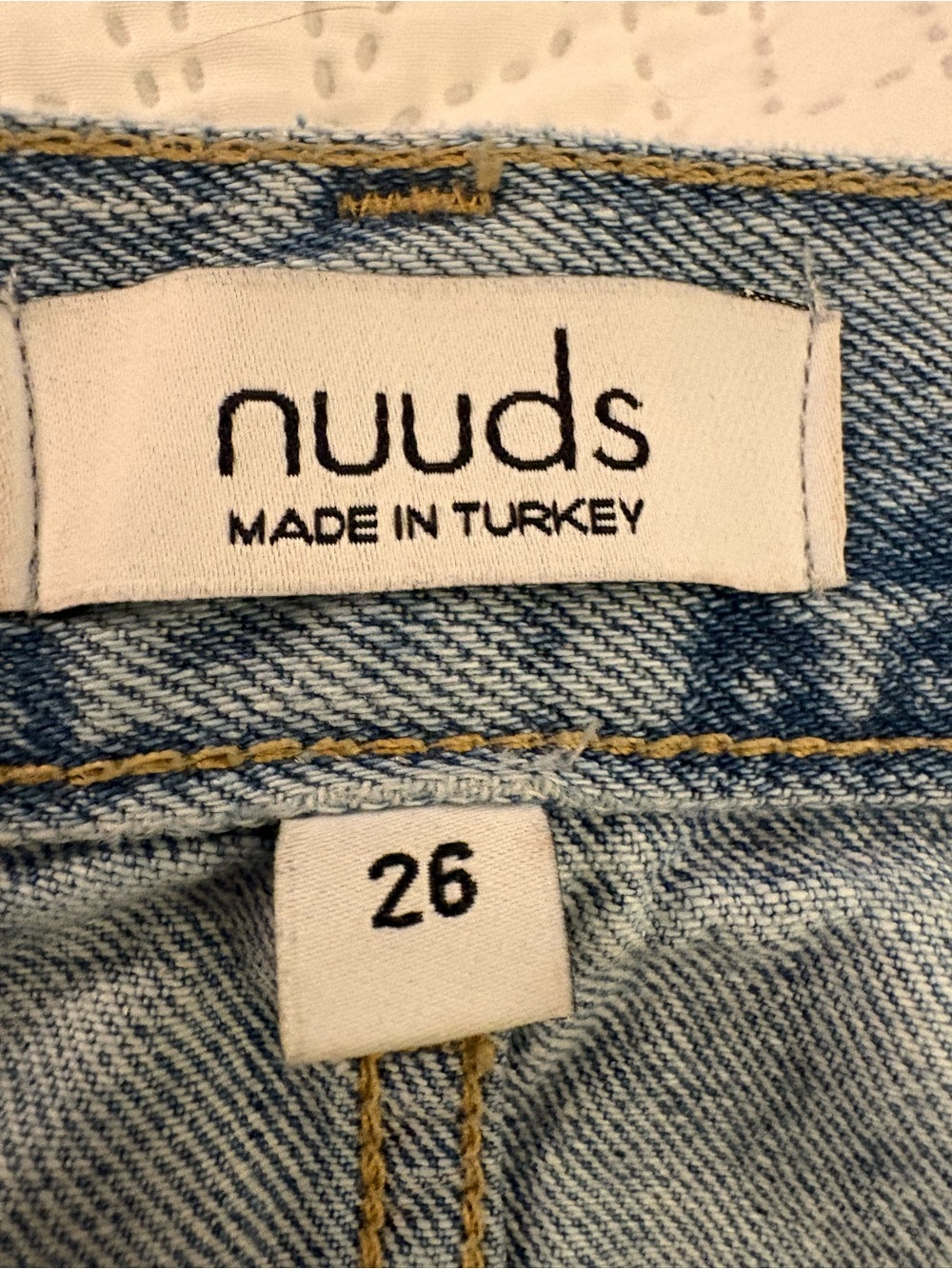 NUUDS The Straight Classic Jeans Ranger Light Wash Distressed Raw Hem size 26/S - Picture 3 of 14